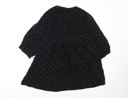 Womens UK Size 2XL Libas Black Tunic Blouse