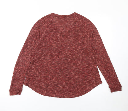 Womens UK Size S Sparkle & Fade Red Pullover Jumper