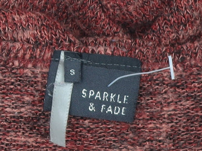 Womens UK Size S Sparkle & Fade Red Pullover Jumper