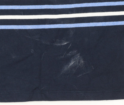 Uniqlo Girls Blue Striped Long Sleeve Cotton T-Shirt 10 Years