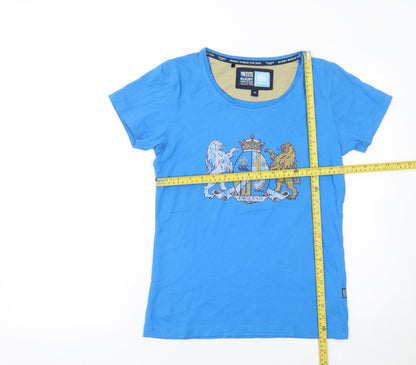 Womens UK Size 10 Canterbury Blue Basic T-Shirt