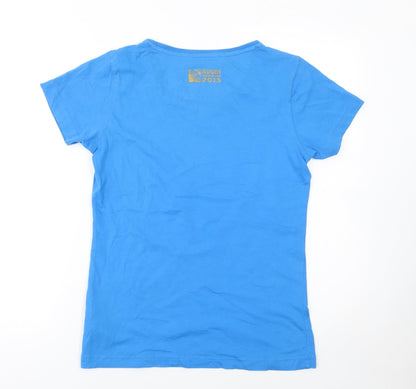 Womens UK Size 10 Canterbury Blue Basic T-Shirt