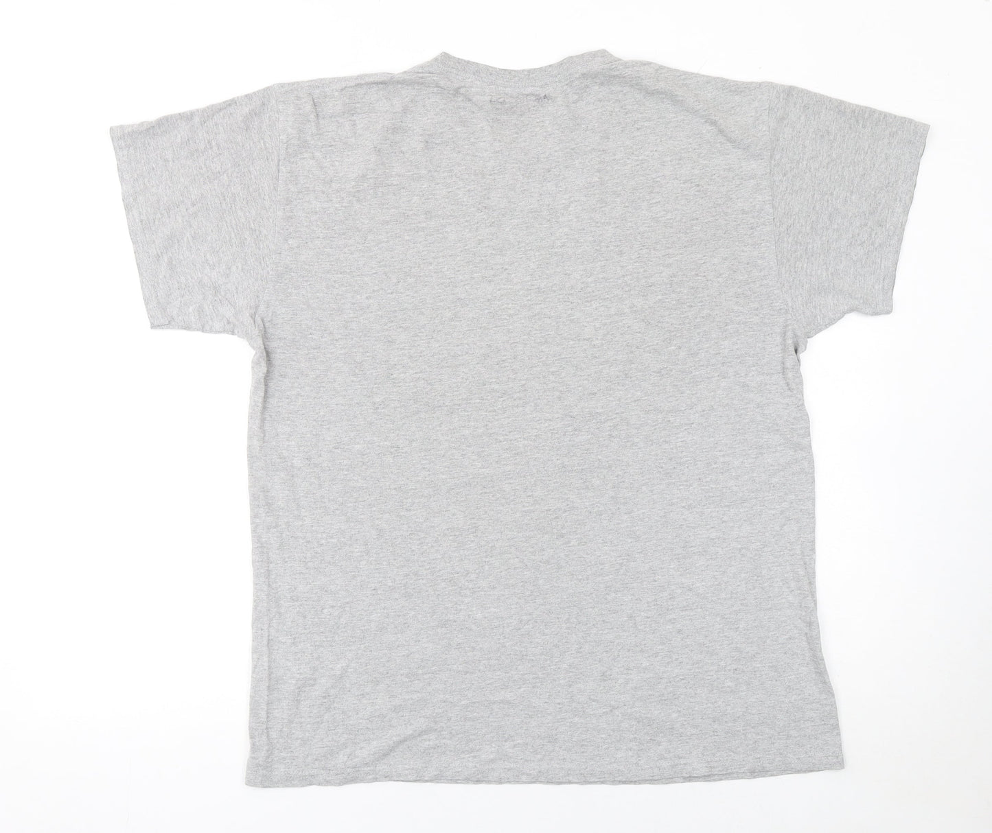 Pretty Little Thing Women’s Grey Basic Logo Cotton T-Shirt M