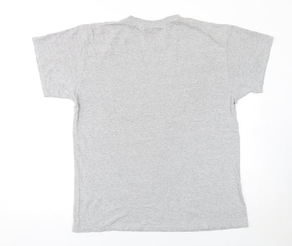 Pretty Little Thing Women’s Grey Basic Logo Cotton T-Shirt M