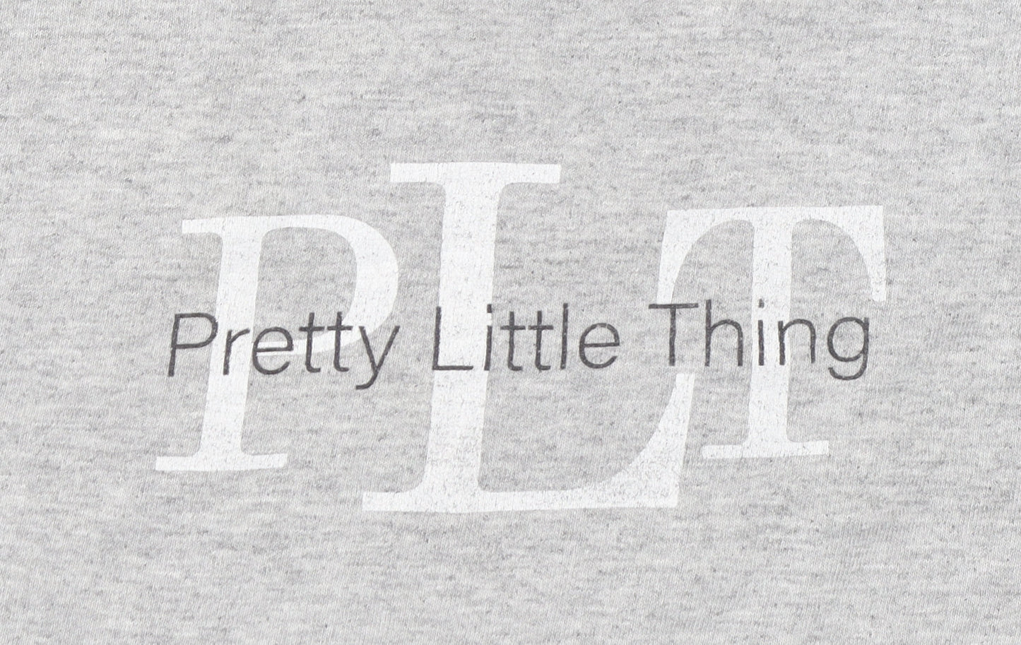 Pretty Little Thing Women’s Grey Basic Logo Cotton T-Shirt M