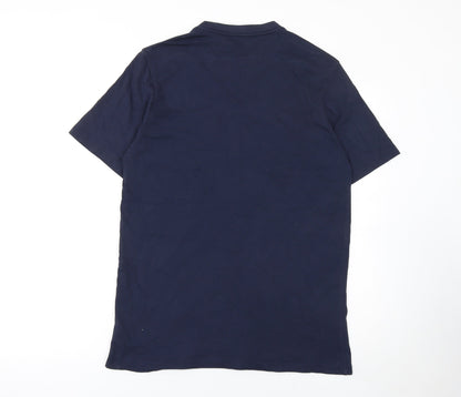 RE: Denim Men's Blue Graphic Print Crew Neck Cotton T-Shirt M