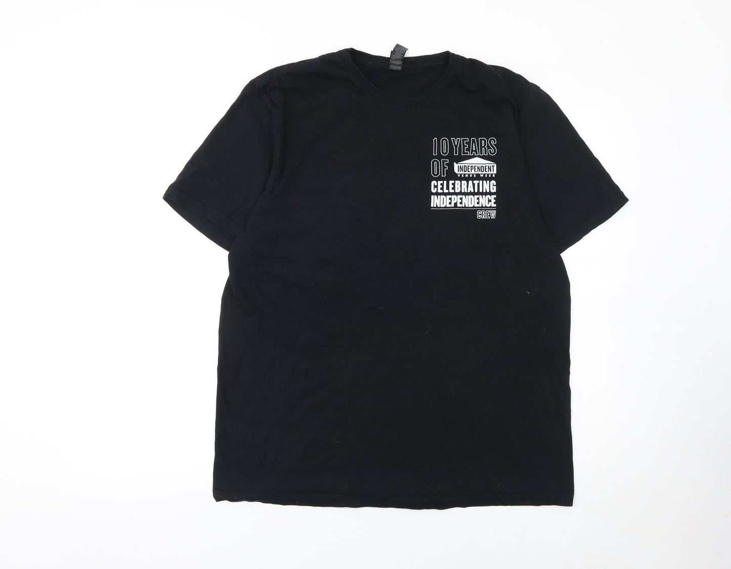 Mens UK Size L Gildan Black  T-Shirt