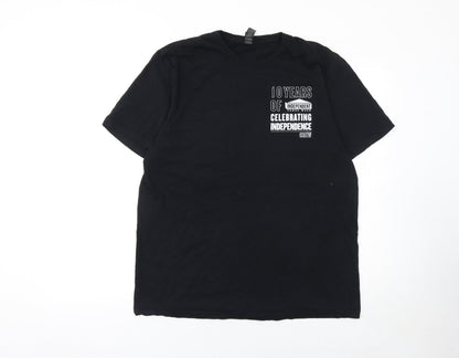 Mens UK Size L Gildan Black  T-Shirt