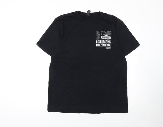 Mens UK Size L Gildan Black  T-Shirt