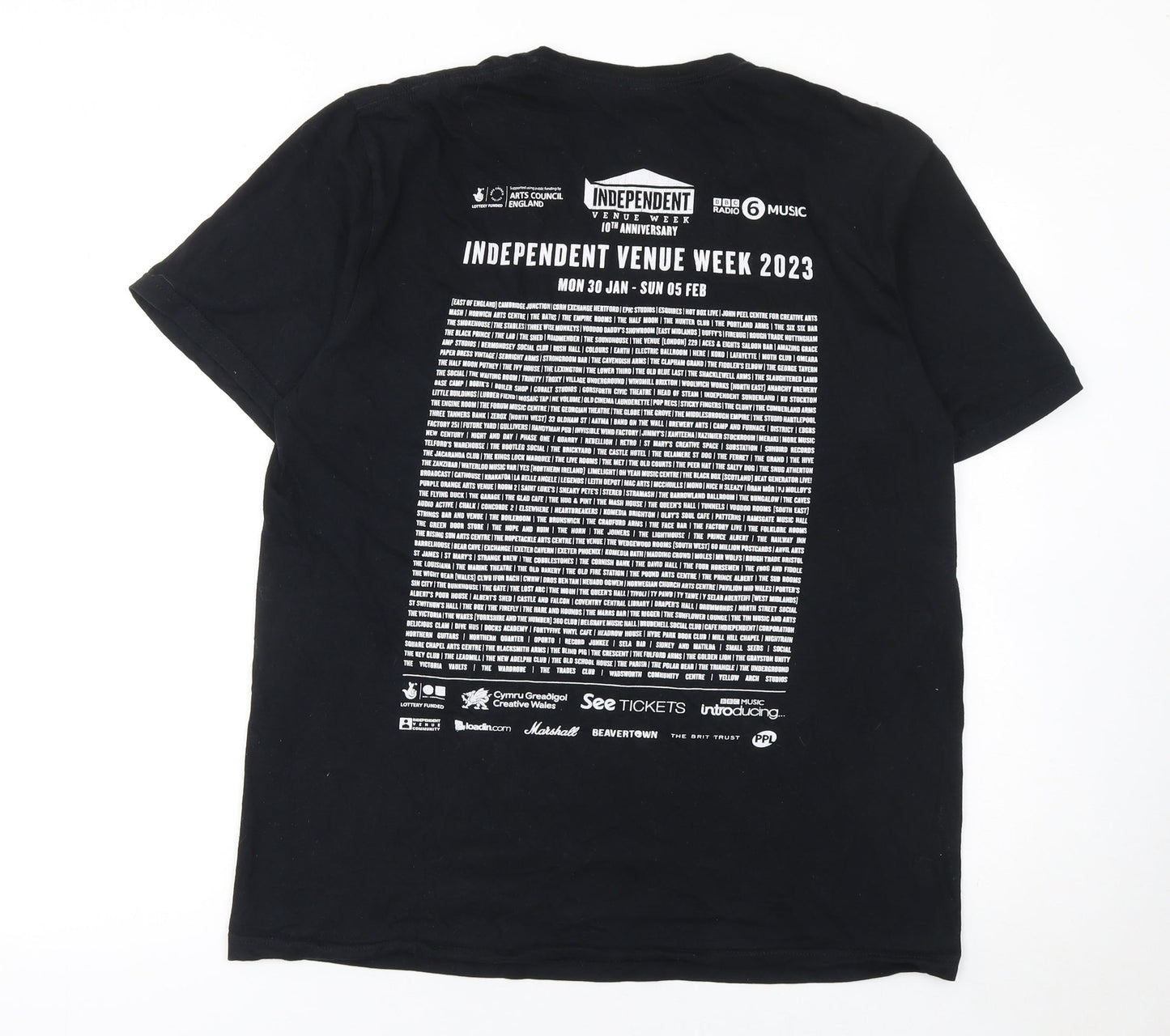 Mens UK Size L Gildan Black  T-Shirt