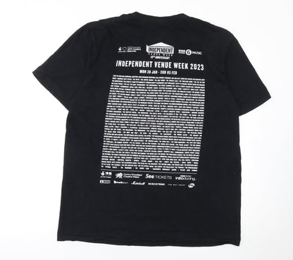 Mens UK Size L Gildan Black  T-Shirt