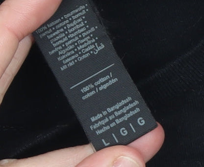 Mens UK Size L Gildan Black  T-Shirt