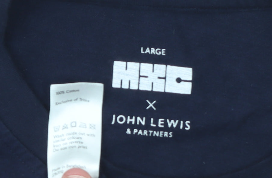Mens UK Size L John Lewis & Partners Blue  T-Shirt