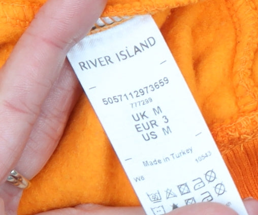 Womens UK Size M River Island Orange Pullover Hoodie