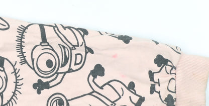 Minions Girls Beige Full Zip Hoodie 8 Years Cotton Blend Graphic Print