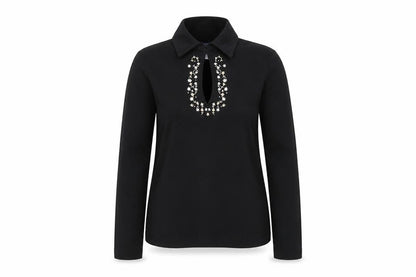 Womens UK Size 12 Casual Club Black Classic Button-Up