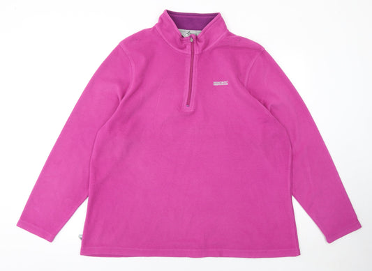 Regatta Women Pink Fleece 1/4 Zip Pullover Sweatshirt UK22