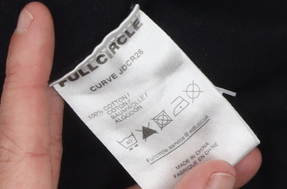 FULLCIRCLE Men's Black Cotton V-Neck Jumper Size L