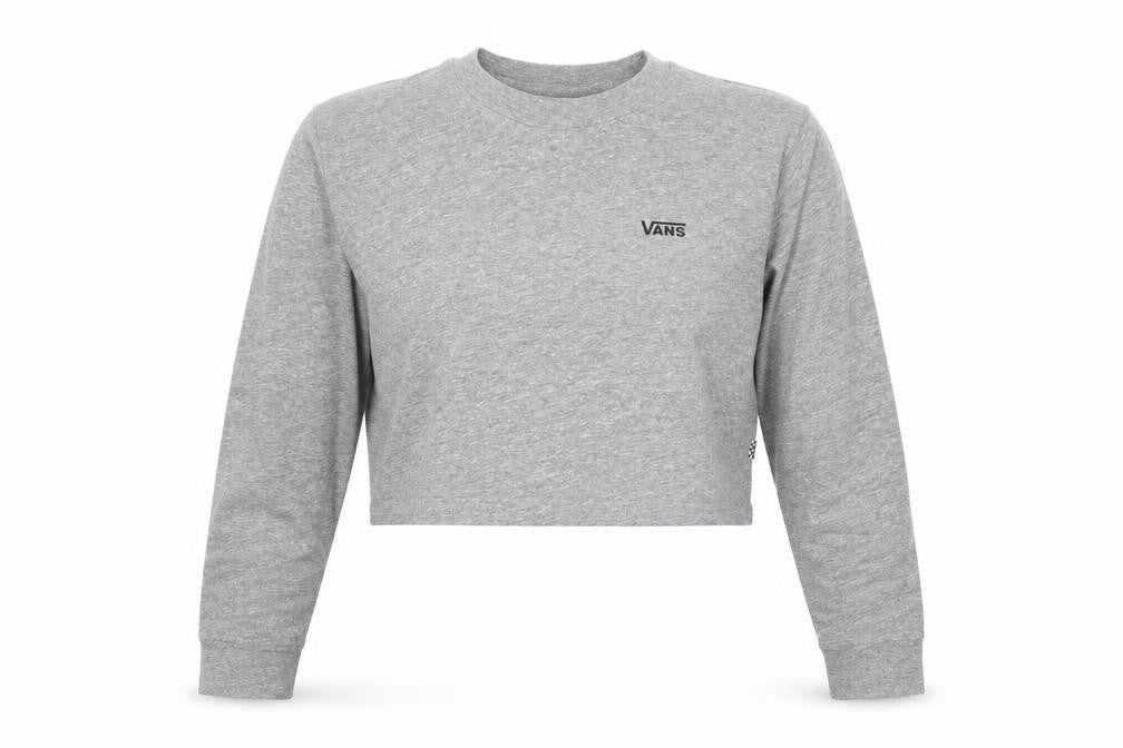 Womens UK Size M VANS Grey Cropped T-Shirt