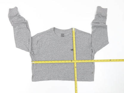 Womens UK Size M VANS Grey Cropped T-Shirt