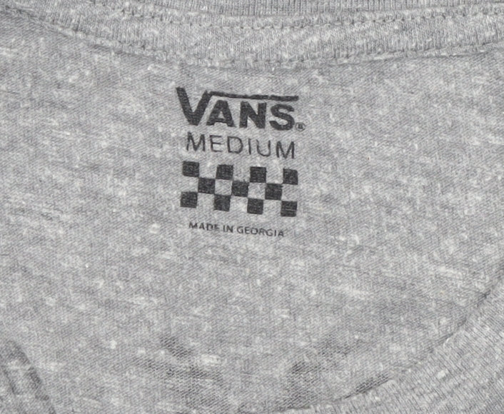Womens UK Size M VANS Grey Cropped T-Shirt