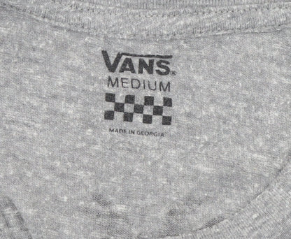 Womens UK Size M VANS Grey Cropped T-Shirt