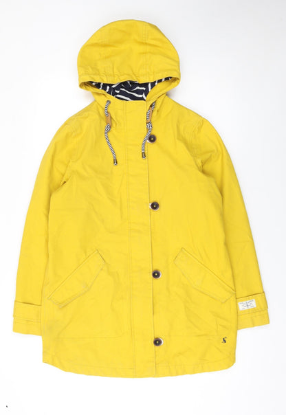 Joules Women’s Yellow Waterproof Rain Coat Hooded Size 10