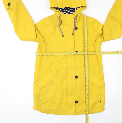 Joules Women’s Yellow Waterproof Rain Coat Hooded Size 10