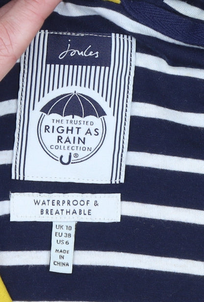 Joules Women’s Yellow Waterproof Rain Coat Hooded Size 10