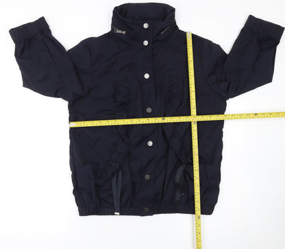 Womens UK Size 12 Betty Jackson Black Blue Anorak Coat