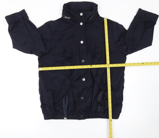 Womens UK Size 12 Betty Jackson Black Blue Anorak Coat