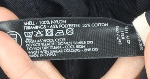 Womens UK Size 12 Betty Jackson Black Blue Anorak Coat
