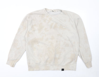 Mens UK Size M Pull & Bear Beige Pullover Sweatshirt