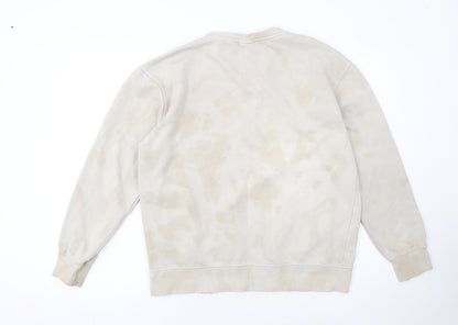 Mens UK Size M Pull & Bear Beige Pullover Sweatshirt