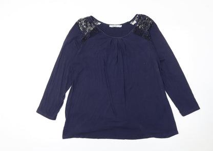 Womens UK Size M Nicole Blue Basic Blouse