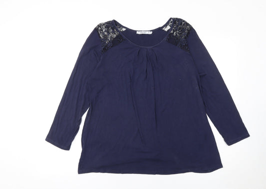 Womens UK Size M Nicole Blue Basic Blouse