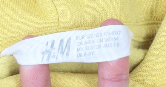H&M Girls Yellow Sequin Butterfly Pullover Hoodie - Size 6-8 Years