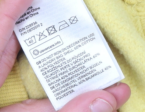 H&M Girls Yellow Sequin Butterfly Pullover Hoodie - Size 6-8 Years