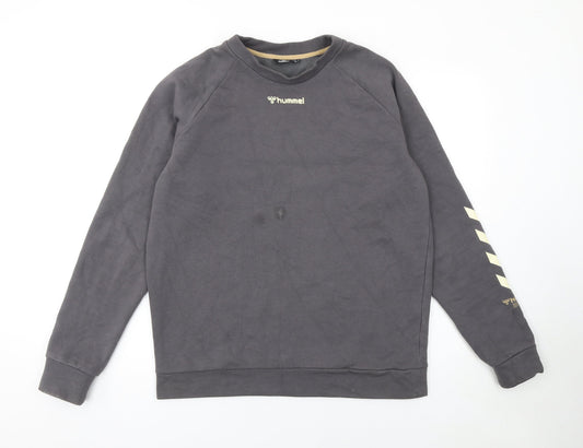Mens UK Size M Hummel Grey Pullover Sweatshirt