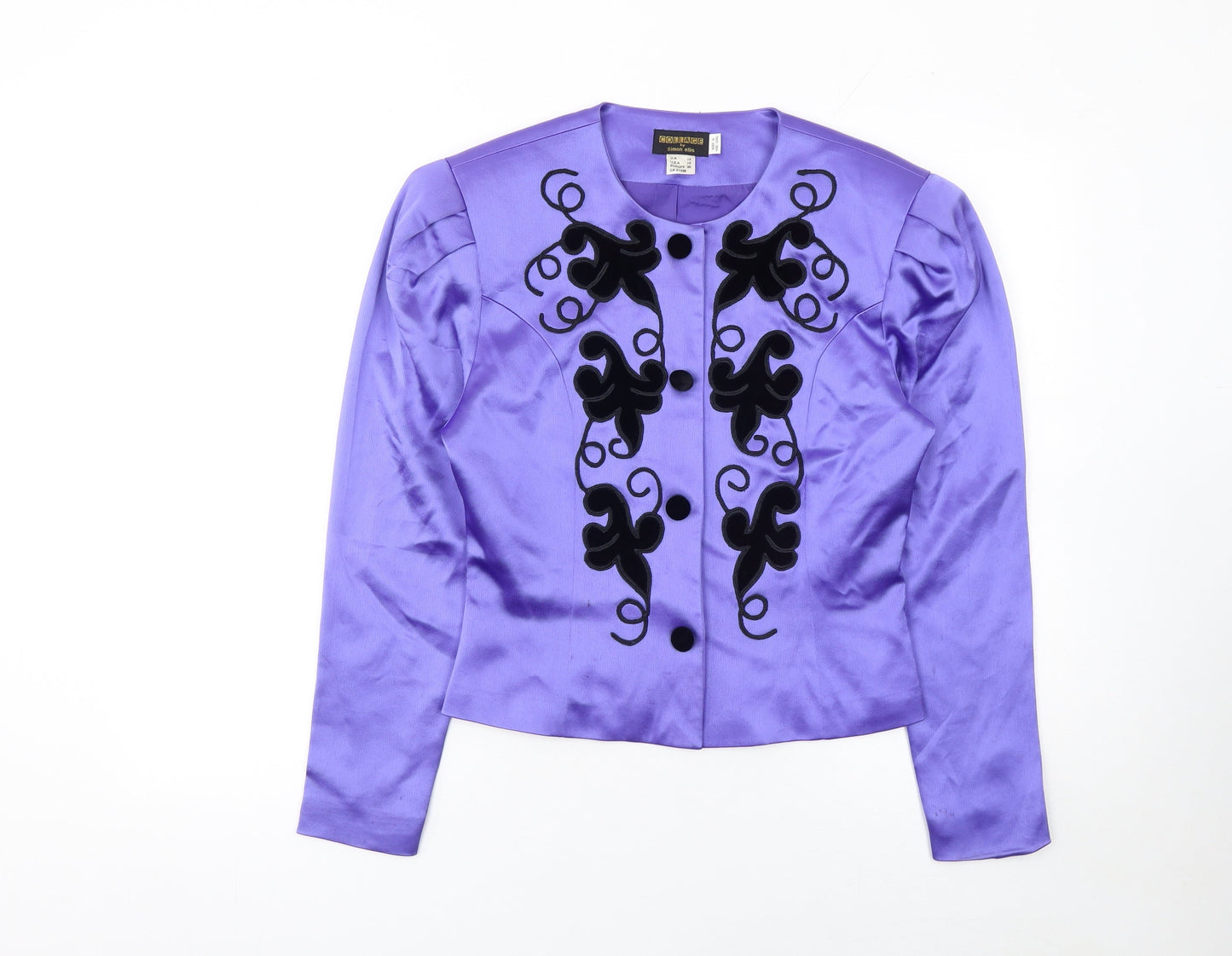 Womens UK Size 12 Collage by Simon Ellis Regular Purple Blazer