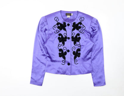 Womens UK Size 12 Collage by Simon Ellis Regular Purple Blazer