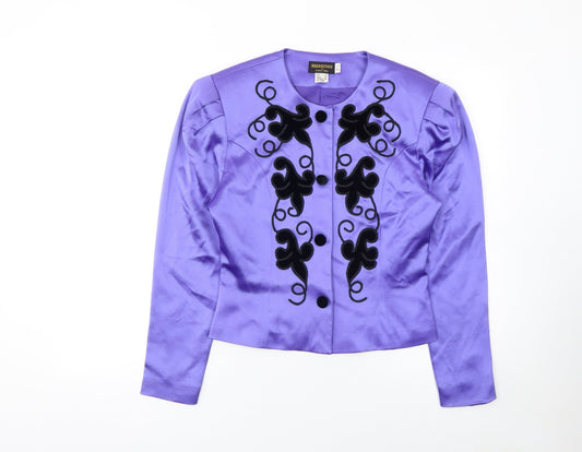 Womens UK Size 12 Collage by Simon Ellis Regular Purple Blazer
