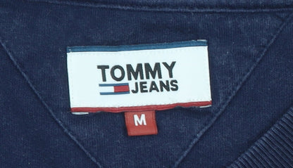 Tommy Jeans Men's Blue Long Sleeve Crew Neck Cotton T-Shirt Size M