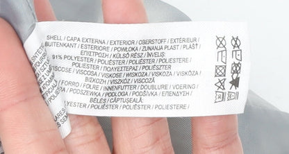 Primark Women’s Grey Parka Coat Size 12 Hooded Faux Fur Trim Winter