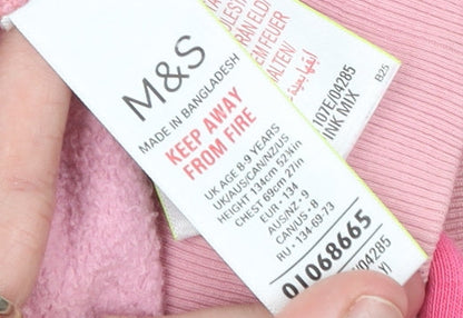 Girls UK Size 8-9 Years Marks and Spencer Pink Pullover Hoodie