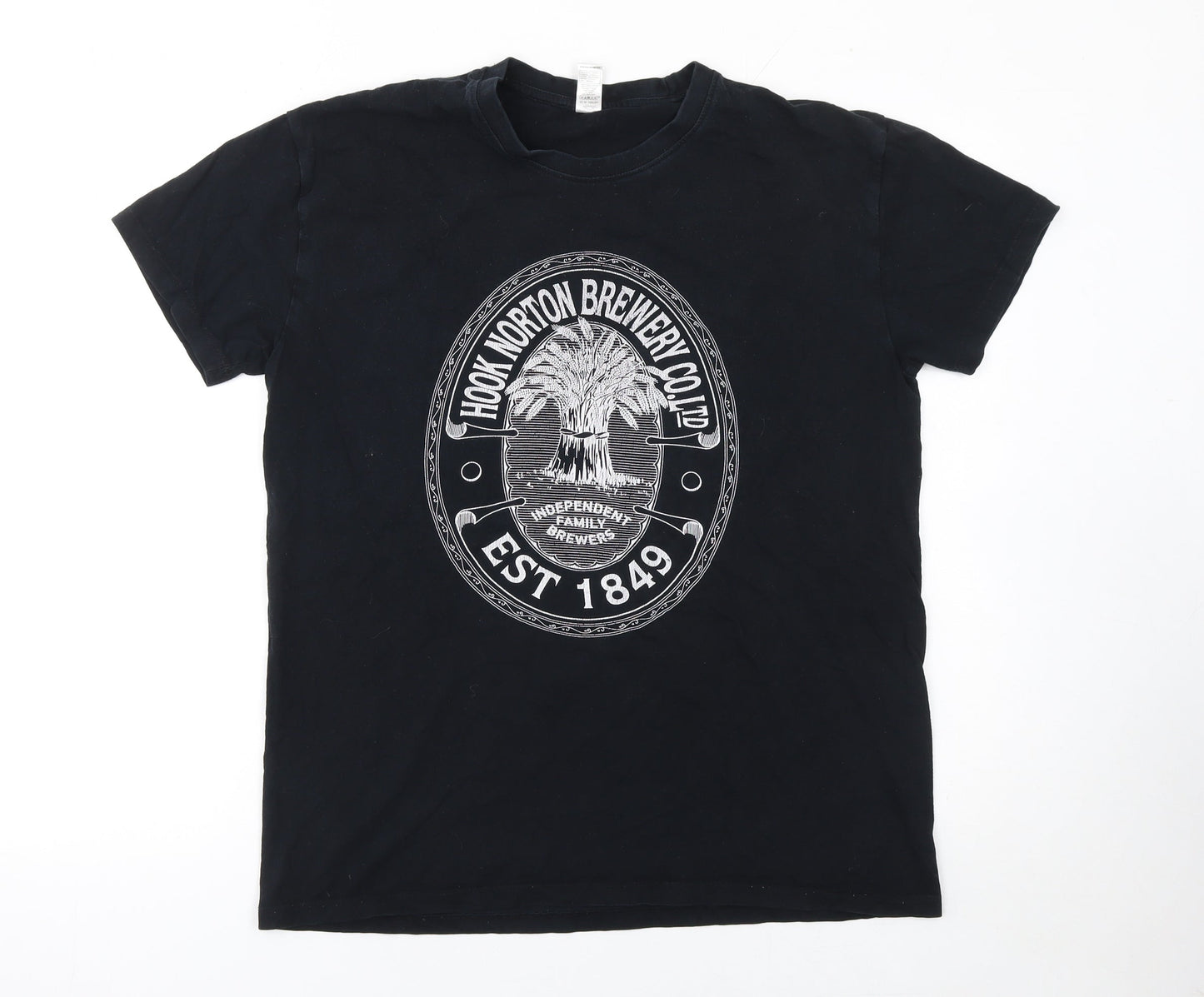 SOL'S Men's Black Hook Norton Brewery Graphic Cotton T-Shirt Size L