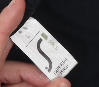 SOL'S Men's Black Hook Norton Brewery Graphic Cotton T-Shirt Size L