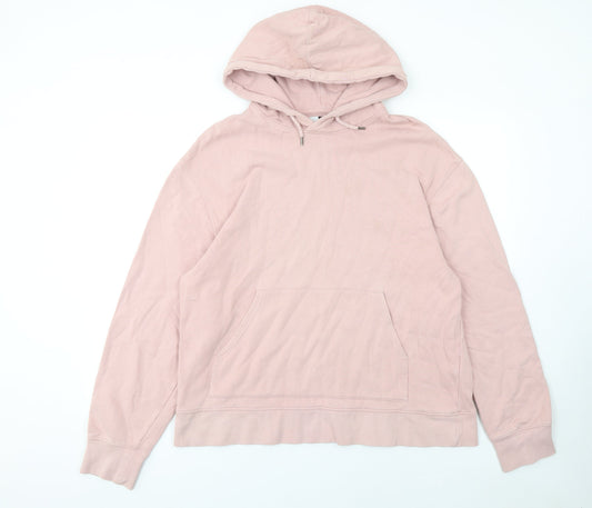 Mens UK Size L Topman Pink Pullover Hoodie