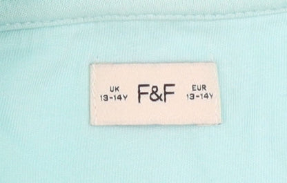 F&F Girls Blue Sequin Unicorn Pullover Hoodie 13-14 Years