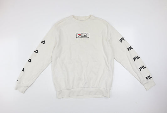 Mens UK Size L FILA White Pullover Sweatshirt